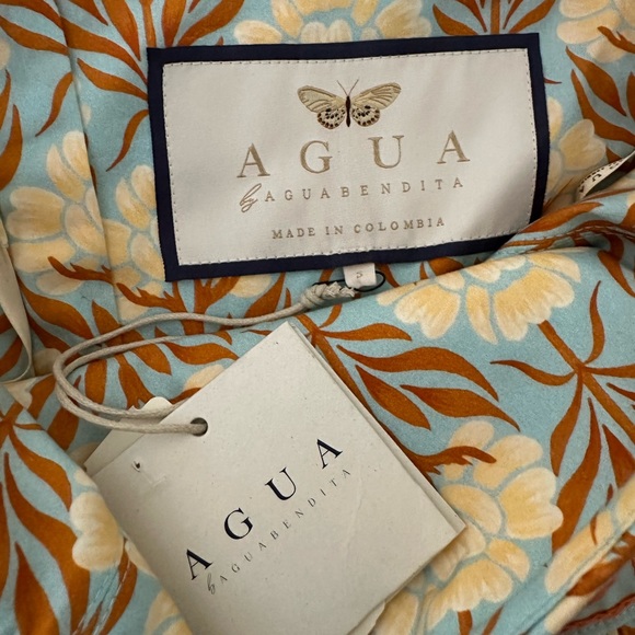 NWT - Agua Bendita Lima Floral-Print Fit-&-Flare Mini Dress - Picture 5 of 7